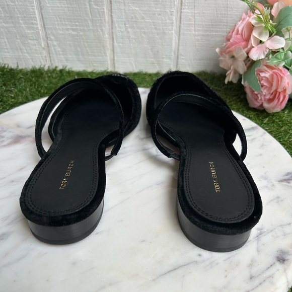 TORY BURCH
$398 Black Embroidered Velvet Mules women size 8 NEW - Picture 9 of 17